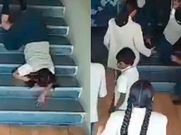 #VIDEO // Menor de 9 años muere tras aparatosa caída en las escaleras de su escuela en la India
