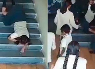 #VIDEO // Menor de 9 años muere tras aparatosa caída en las escaleras de su escuela en la India