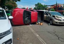 Se registra choque vehicular múltiple en la avenida Décima, en Morelia