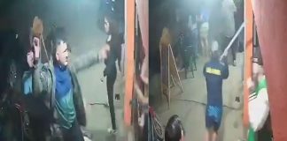 #VIDEO // Sujeto agrede con machete a madre e hija en la vía pública; clientes y vecinos intervienen