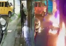 #VIDEO // Tras choque, sujetos incendian automóvil y fachada de una vivienda en la alcaldía Gustavo A. Madero