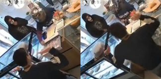 #VIDEO // Asaltan pastelería Marusy al sur de Morelia; oficial de la GC intenta frustrar la huida de los delincuentes