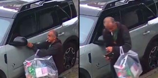 #VIDEO // Exhiben a un sujeto tras robar los espejos de un vehículo estacionado en la calle Palenque