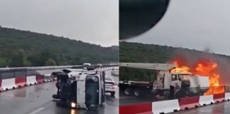#VIDEO // ¡Carambola y fuego! Grúa arrasa con vehículos en el Arco Norte y desata el caos vial