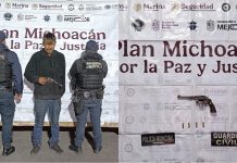 Detienen a hombre con revólver durante operativo en el Centro de Jacona