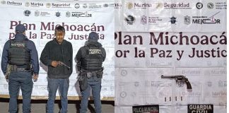 Detienen a hombre con revólver durante operativo en el Centro de Jacona