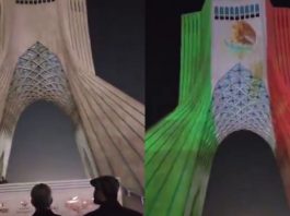 #VIDEO // Irán celebra a México: iluminan la Torre Azadi con los colores de su bandera