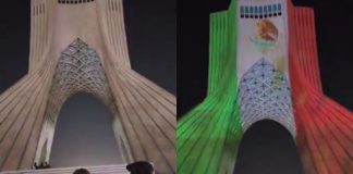 #VIDEO // Irán celebra a México: iluminan la Torre Azadi con los colores de su bandera