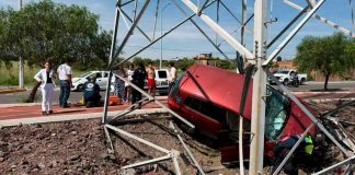 Se registra fuerte choque en el Bulevar Martí Mercado de La Piedad