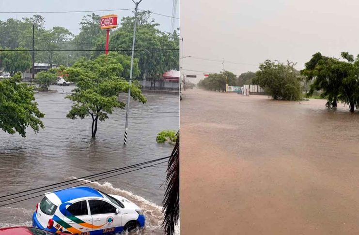 Huracán “Rachel” provoca inundaciones en Lázaro Cárdenas; suspenden clases en siete municipios