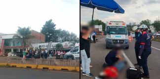 Motociclista resulta malherido tras ser impactado de reversa por una camioneta en la Morelia–Pátzcuaro