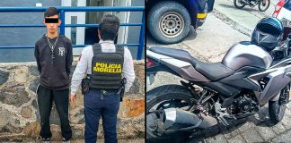 Policía Morelia detiene a sujeto en poder de moto robada