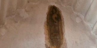 ¿Milagro en Veracruz? Aparece silueta de San Judas Tadeo en la pared de una casa