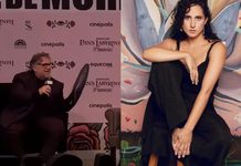 Artista michoacana Carolina Pavia entrega obra a Guillermo del Toro en el FICM; pieza formará parte de su museo permanente
