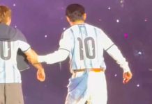 BTS se pone la camiseta de Argentina e imita el festejo de Lionel Messi