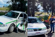 Choque entre taxi y auto particular deja tres heridos en la Morelia-Pátzcuaro