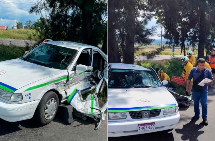 Choque entre taxi y auto particular deja tres heridos en la Morelia-Pátzcuaro