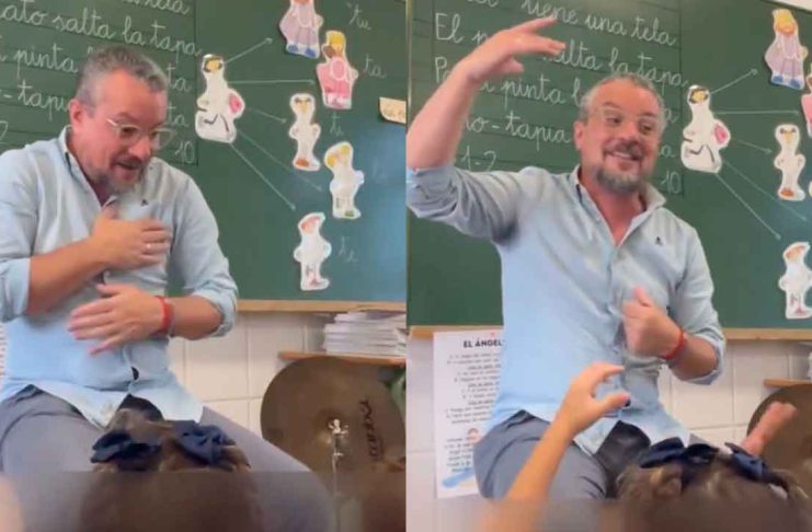 #VIDEO // Conmueve en redes maestro que enseña lengua de señas cantando con sus alumnos