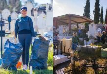 Dayana Pérez Mendoza encabeza jornada de limpieza en el panteón de Santa Clara del Cobre rumbo a la Noche de Ánimas