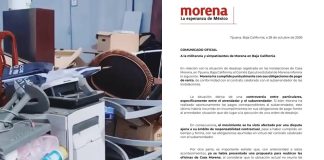 #VIDEO// Desalojan oficinas de Morena en Tijuana por adeudo de 160 mil dólares; partido se deslinda