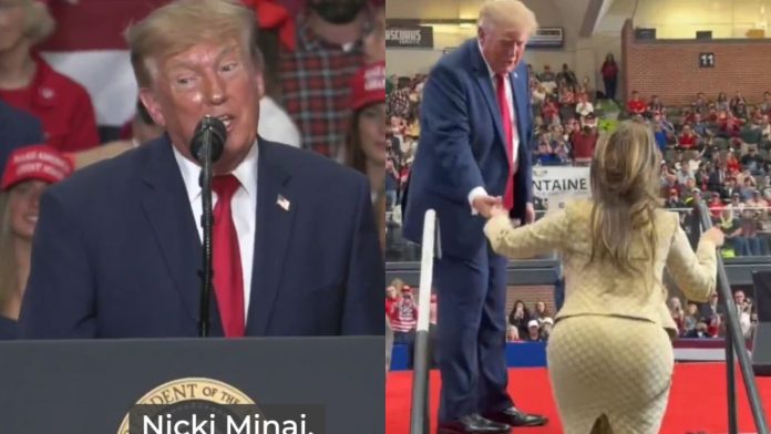 _Elogia Donald Trump el trasero de Nicki Minaj durante mitin en Michigan