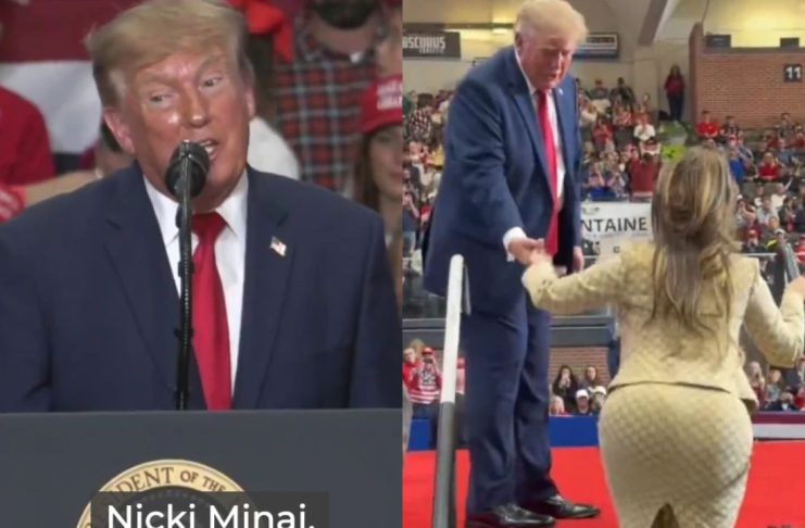 #VIDEO// Elogia Donald Trump el trasero de Nicki Minaj durante mitin en Michigan