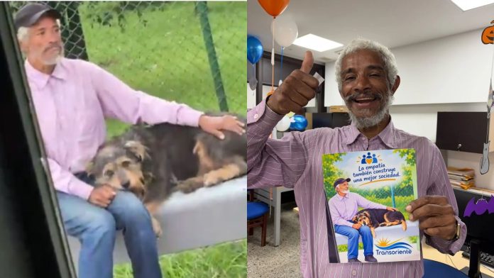 Empresa se disculpa y da regalos a abuelito y su perrito en El Santuario