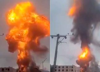 #VIDEO // Captan fuerte explosión en Saná, Yemen y desata enorme columna de humo
