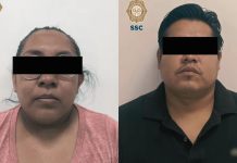 Detienen a pareja por fraude con créditos de tiendas departamentales en Morelos Elementos de seguridad tras la detención de dos personas acusadas de fraude con créditos de tiendas departamentales.