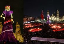 #VIDEO // La Catrina más grande del mundo conquista el Zócalo de CDMX con 33.41 metros de altura