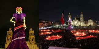 #VIDEO // La Catrina más grande del mundo conquista el Zócalo de CDMX con 33.41 metros de altura