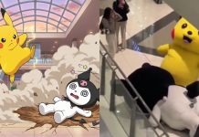 #VIDEO ¡Batalla de botargas! Pikachu “ataca” sin piedad a Kuromi en un centro comercial