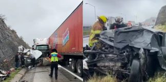 #VIDEO // Trágico regreso a casa: Padre de familia muere tras choque múltiple contra tráileres en Coahuila