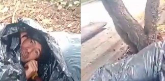 #VIDEO // Hombre sorprende a rescatistas en Guatemala: dormía en bolsas por el frío