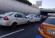 Se registra choque vehicular múltiple en la Morelos Norte de Morelia