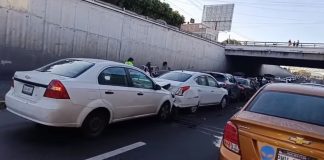 Se registra choque vehicular múltiple en la Morelos Norte de Morelia