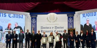 Entrega UMSNH últimos Doctorados Honoris Causa del rectorado de Yarabí Ávila