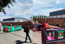 Integrantes del FNLS marchan en Morelia para exigir liberación de presos políticos