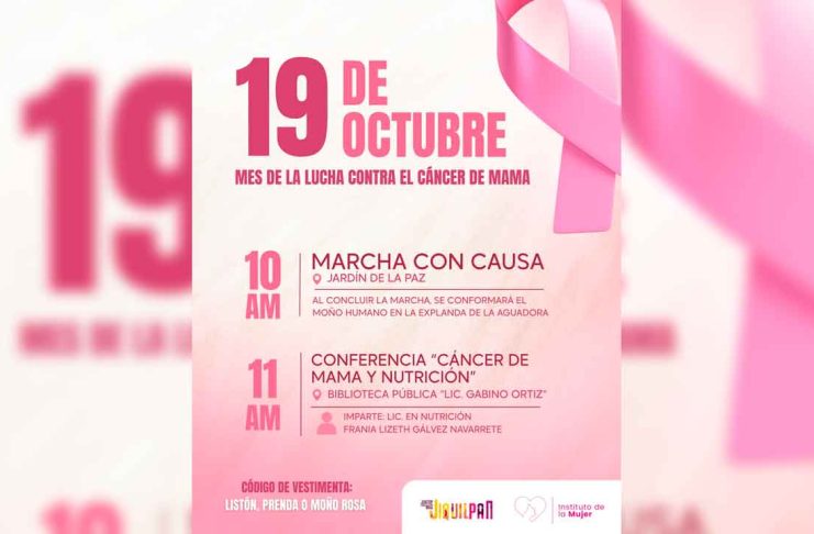 Jiquilpan realizará actividades de concientización sobre el cáncer de mama este 19 de octubre