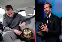 #VIDEO // ¡Con cinturón de seguridad! Harry Kane lleva el Balón de Oro a casa y se vuelve viral