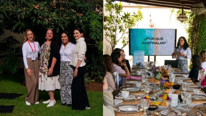 Directivos de siete escuelas de Morelia reunidos con representantes de la Embajada de Australia y Navitas en el Hotel Maja.