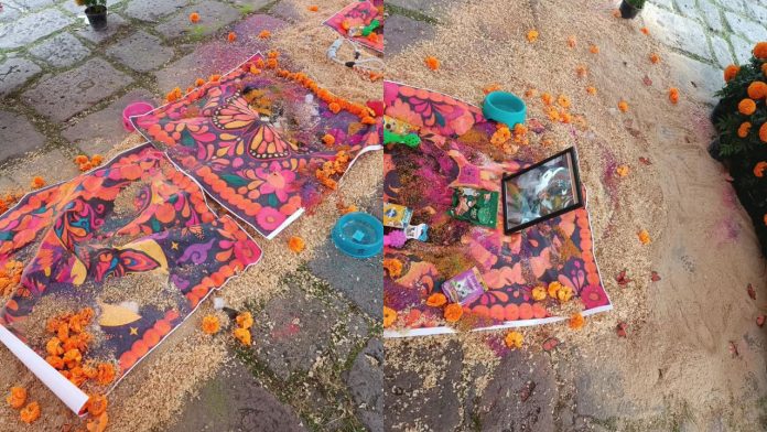 No sólo los cráneos monumentales, también vandalizan altar dedicado a mascotas en la Calzada de Morelia