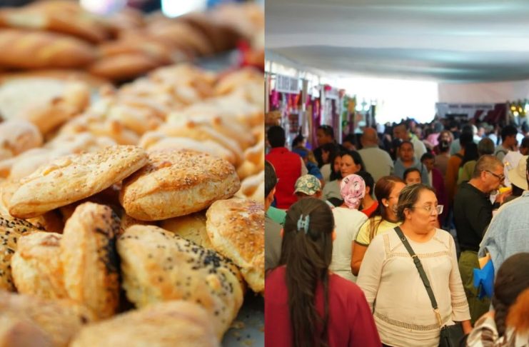 Con pan de muerto, café y chocolate michoacano, continúa la Feria del Pan Tradicional en San Francisco Variedad de pan de muerto y piezas tradicionales exhibidas durante el cierre de la Feria del Pan en la Plaza Valladolid de Morelia.