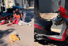 Panadero queda herido al derrapar su moto en Jacona