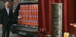 Pringles regala 200 años de papas por guardar cenizas en Estados Unidos Urna metálica personalizada con forma de lata de papas Pringles creada para el sorteo de Halloween en Estados Unidos.