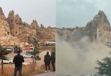 #VIDEO // Tragedia en Turquía: Roca gigante colapsa sobre turistas en parque de Göreme