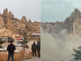 #VIDEO // Tragedia en Turquía: Roca gigante colapsa sobre turistas en parque de Göreme