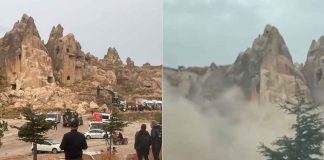#VIDEO // Tragedia en Turquía: Roca gigante colapsa sobre turistas en parque de Göreme