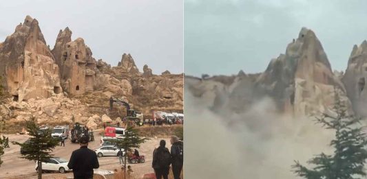 #VIDEO // Tragedia en Turquía: Roca gigante colapsa sobre turistas en parque de Göreme