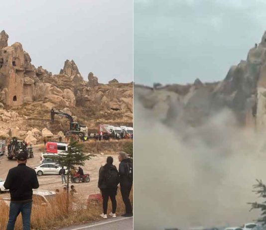 #VIDEO // Tragedia en Turquía: Roca gigante colapsa sobre turistas en parque de Göreme